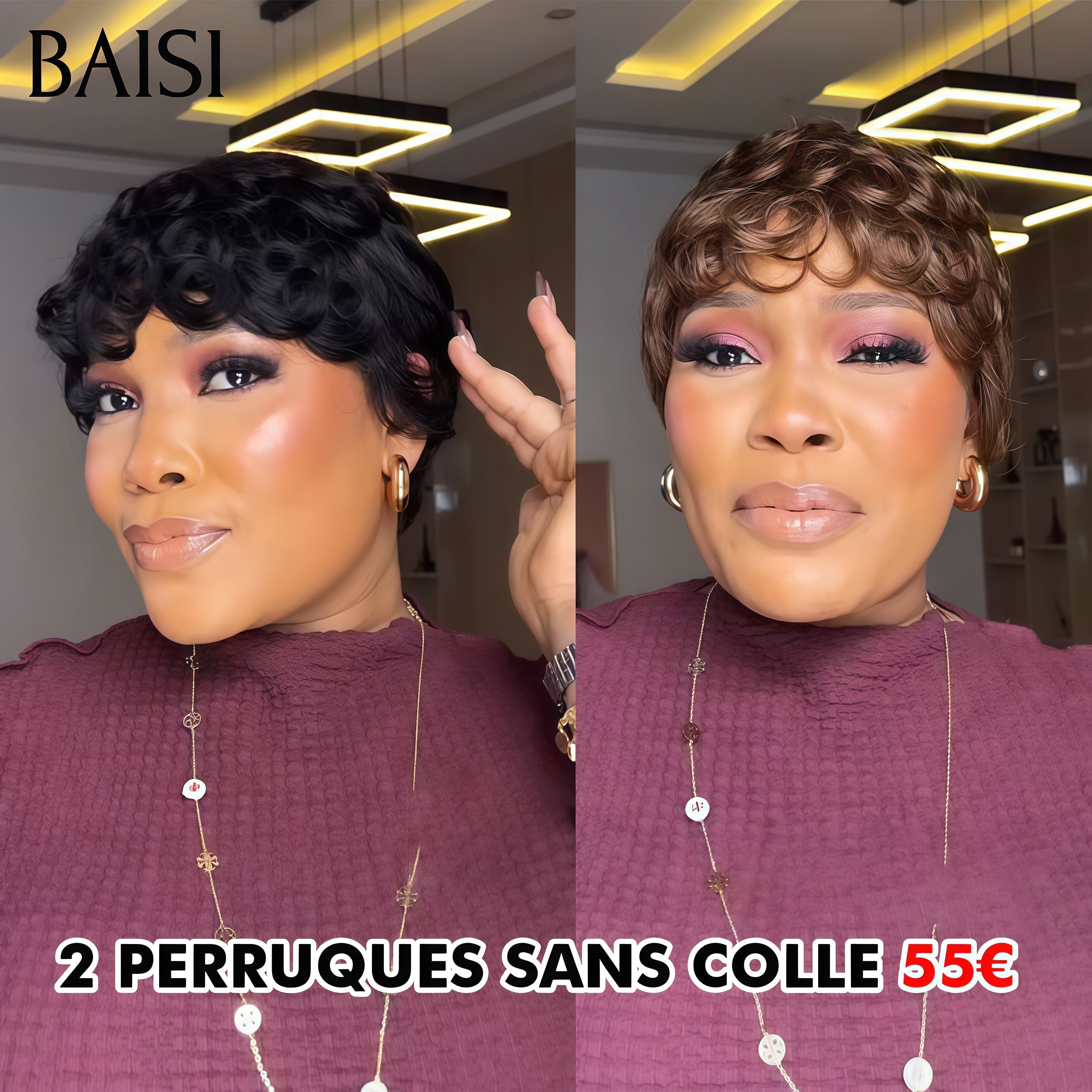 BAISI 3 parrucche in capelli veri 100% a metà prezzo €470