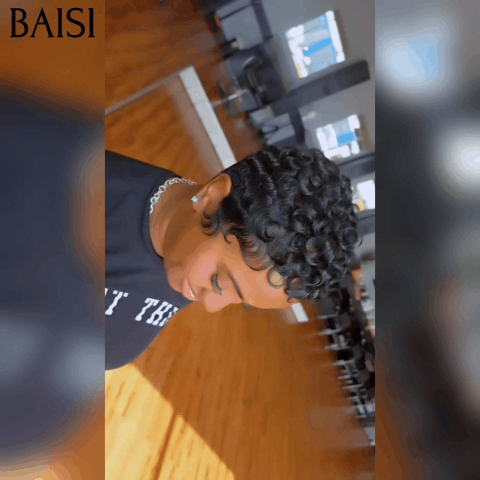 BAISI Top Modèle Offre Flash 39€ TVA 0€ Petite Coupe en Rose OU NOIR en 100% Cheveux humains SANS COLLE VIP100