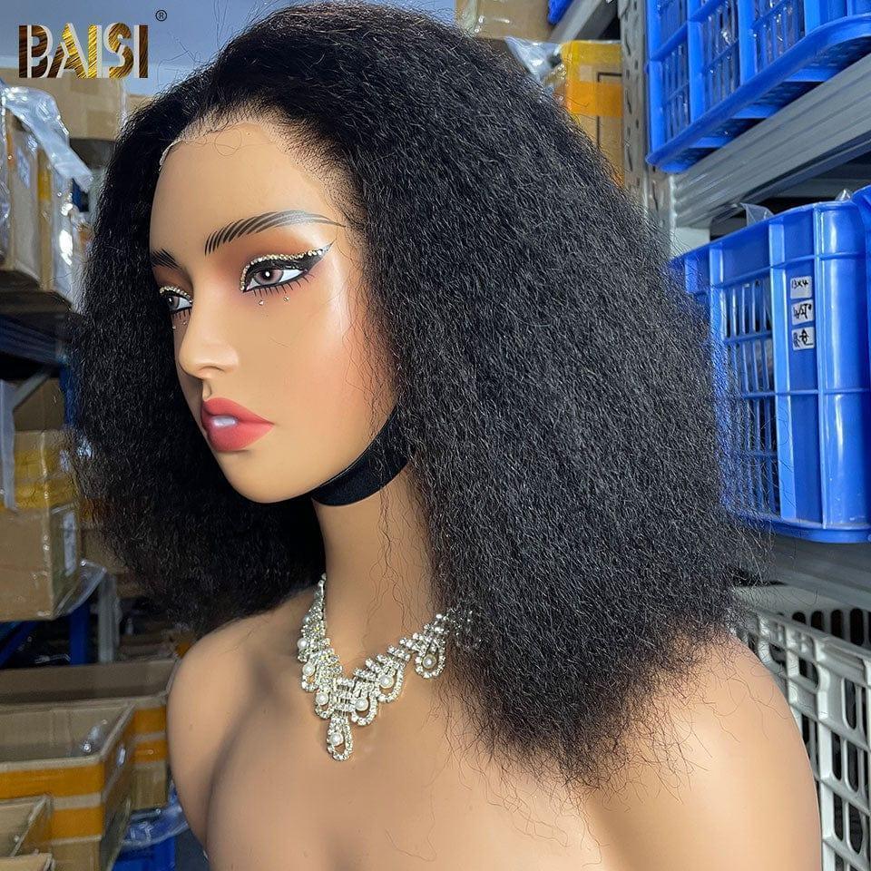 BAISI Achetez 2 perruques minimum au prix d'usine fournisseur Perruque Kinky Straight Yaki Sans Colle Lace déjà couper Facile à Porter En 100% Cheveux Humains (Pas Besoin de Code)
