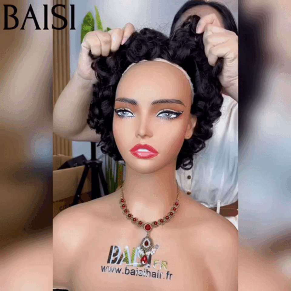 BAISI Perruque Bob 68€ EGG wave avec Frange en Noir ou miel 79€ Sans Lace en 100% Cheveux Humains