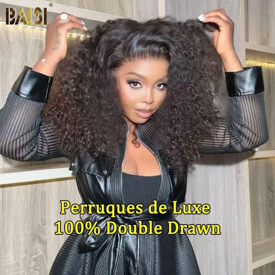 BAISI Achetez 2 perruques minimum au prix d'usine fournisseur en France TVA 0€ 48H arrivé 13X4 Perruques de Luxe Curly 18 pouce A1 Fabriquées par les cheveux double drawn Vietnam Hair 250% densité plus de 20 ans d' utilisations
