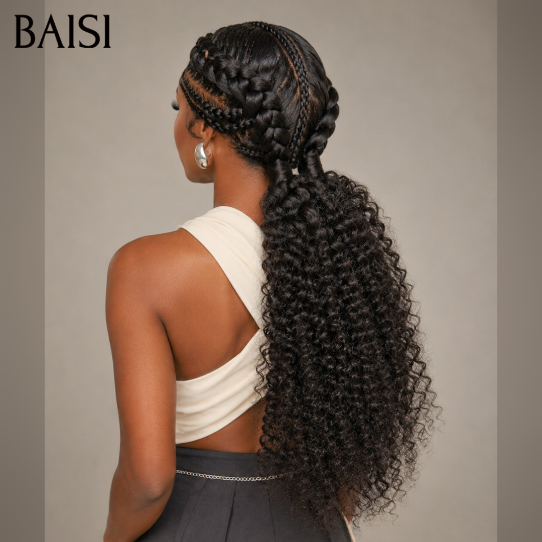 BAISI Full Lace Perruque Curly Déjà Coiffée Couleur Noir 196€ Prête A Porter Très bonne qualité en 100% Cheveux humains