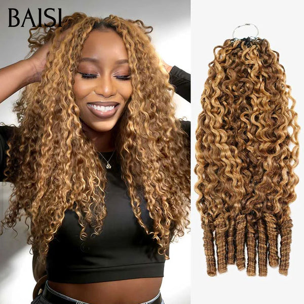 Extensions Plumes Crochet Texture Burmese Curl en coulrue Mixte Installation Etape par Etape Facile et Simple Rendu Impeccablement naturel en 100% Cheveux Humains