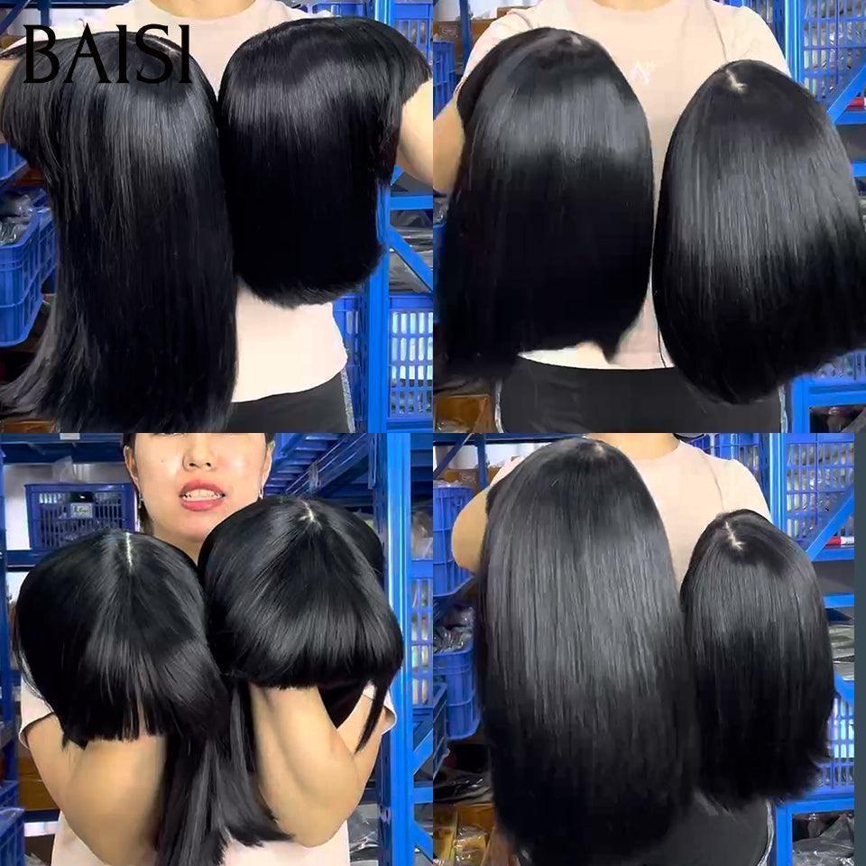 BAISI Achetez 2 perruques minimum au prix d'usine fournisseur AVEC FRANGE Perruques de Luxe 100% Vietnam Hair SDD BONE STRAIGHT A1 cheveux double drawn 15A (Pas besoins de code)