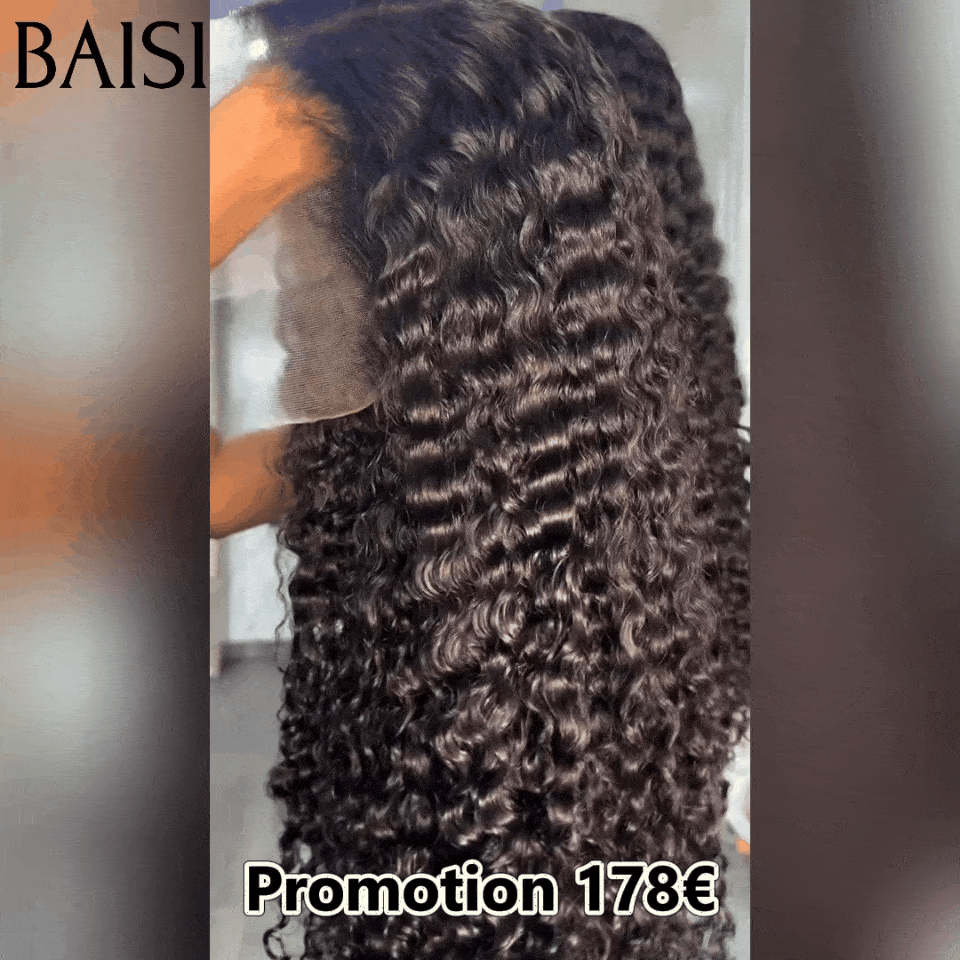 BAISI 13X4 Luxury Spring Curly Wave Wigs in BLACK Color Mix Honey 1B#27#A1 Made by hair double drawn virgin hair volume in 100% Human Hair