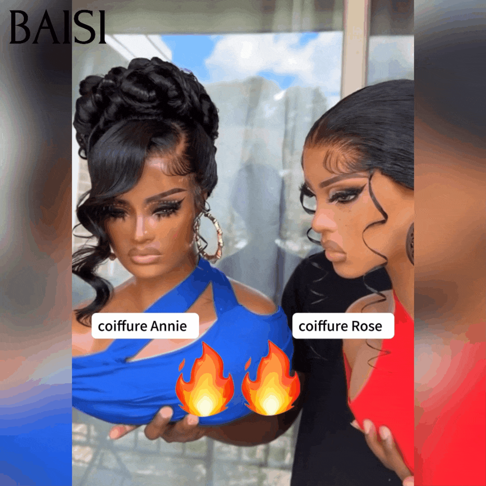 BAISI Coiffure de luxe Annie & Rose Perruques Mariage Prête à porter chignon et personalisation comme sur la vidéo 100% identique avec lace frontale pour mariage ou événement spécial BS65