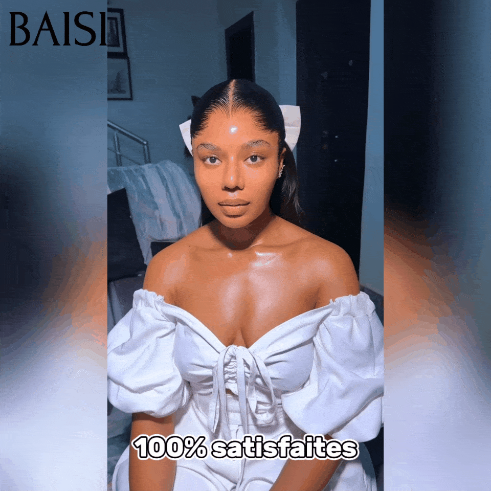 BAISI 13X4 Perruques de Luxe Naturelle Wave 229€ 20 pouces en Couleur NOIR 300%densité en 100% Cheveux Humains BS65