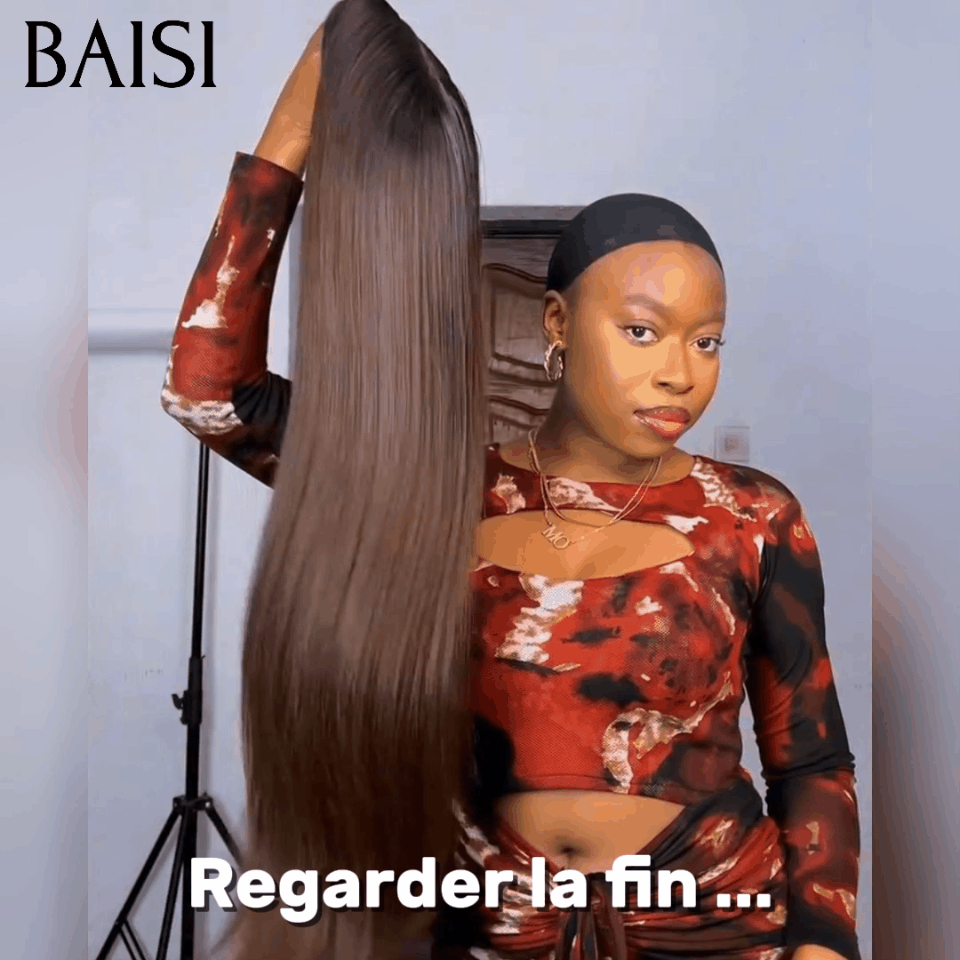 Peruca com fechamento BAISI 4X4 muito longa Onda profunda em cabelo 100% humano