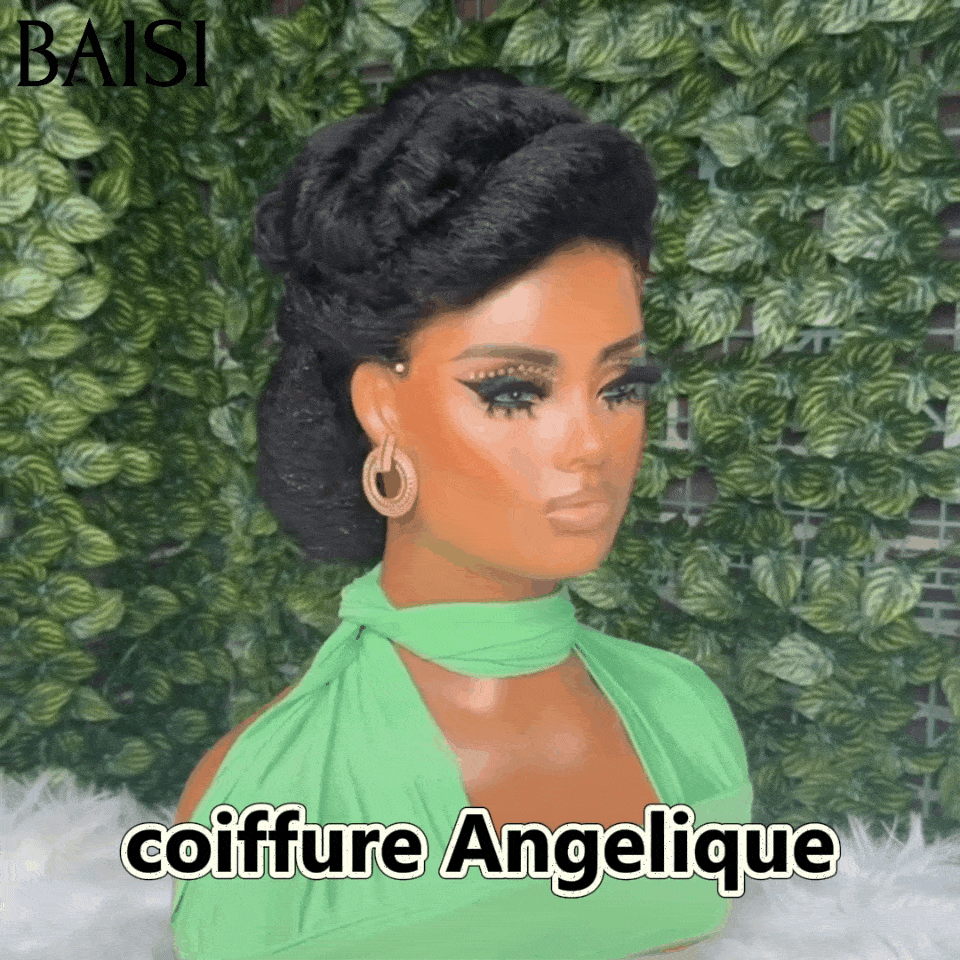 BAISI Coiffure de luxe Angelique Perruques Mariage Prête à porter chignon et personalisation comme sur la vidéo 100% identique avec lace frontale pour mariage ou événement spécial