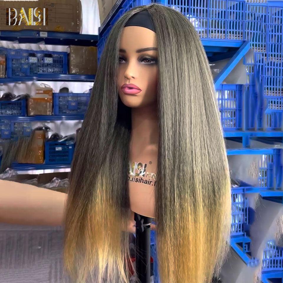 BAISI Lot De 2 Perruques 76€ prix Abordable sans colle sans lace facile à porter cheveux Synthetique B