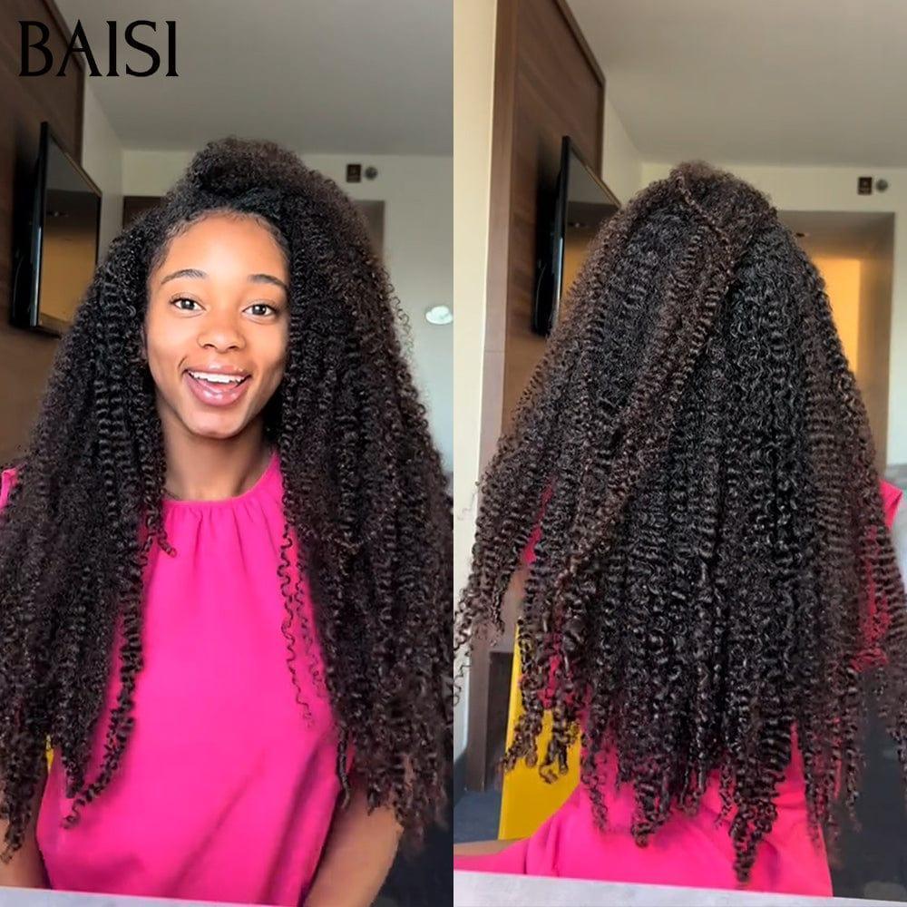 BAISI 13x4 Vietnã Cabelo 250% densidade Kinky Onda Profunda com peruca frontal de luxo de alta qualidade com mais de 20 anos de uso