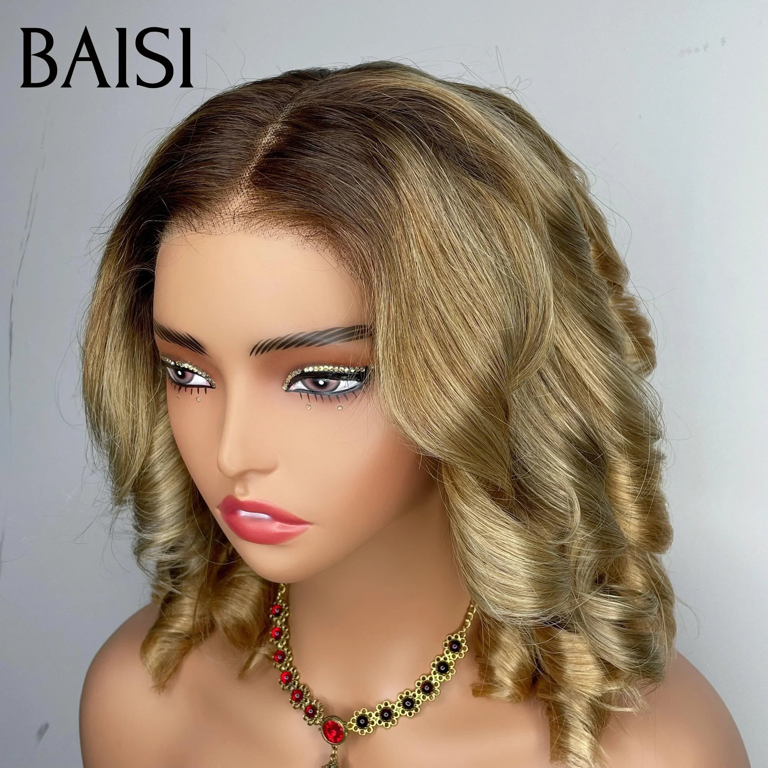 BAISI Achetez 2 perruques minimum au prix d'usine fournisseur 13x4 Lace Perruque En Couleur Marron #1B30# MIX en 100% Vrais Cheveux Humains (Pas Besoins De Code)