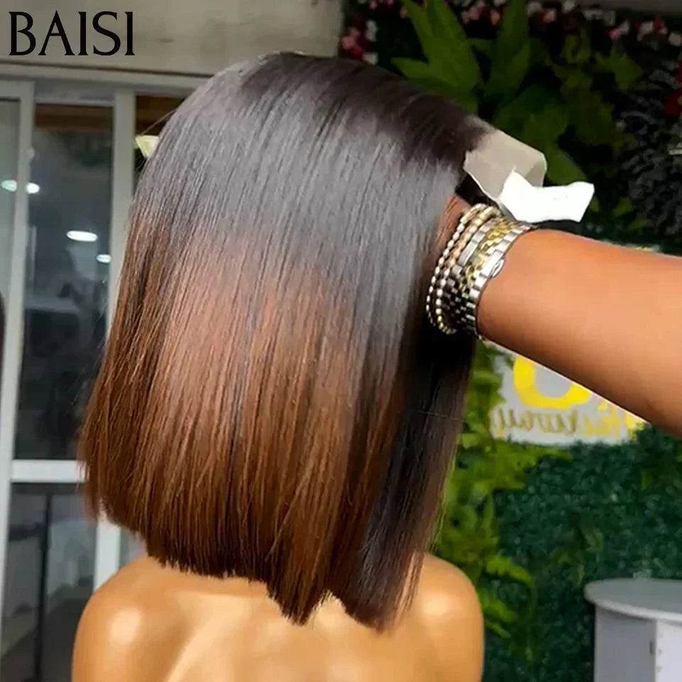 Peruca bob BAISI HAIR FR na cor marrom e loira à venda em cabelo 100% humano real