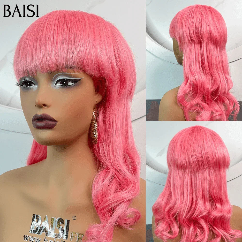 BAISI corte pequeño hecho a máquina 118€ en color Rosa 100% cabello humano Estilo MULLET CÓDIGO: FR20