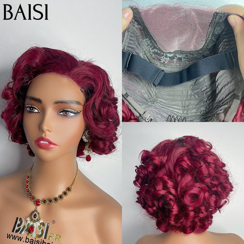 BAISI Achetez 2 perruques minimum au prix d'usine fournisseur Perruque Pixie En Couleur Variée en 100% Cheveux Humains en Mèche Indian Brésilien (Pas Besoin de Code)