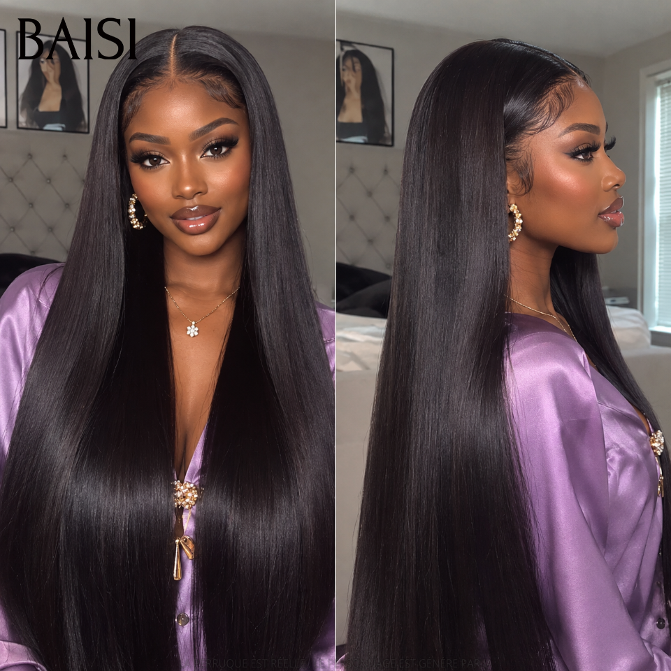 13x4 lace frontal Perruque Lisse 20 pouce 109€ raw hair NOIR 100% bonne qualité en 100% Cheveux Humains