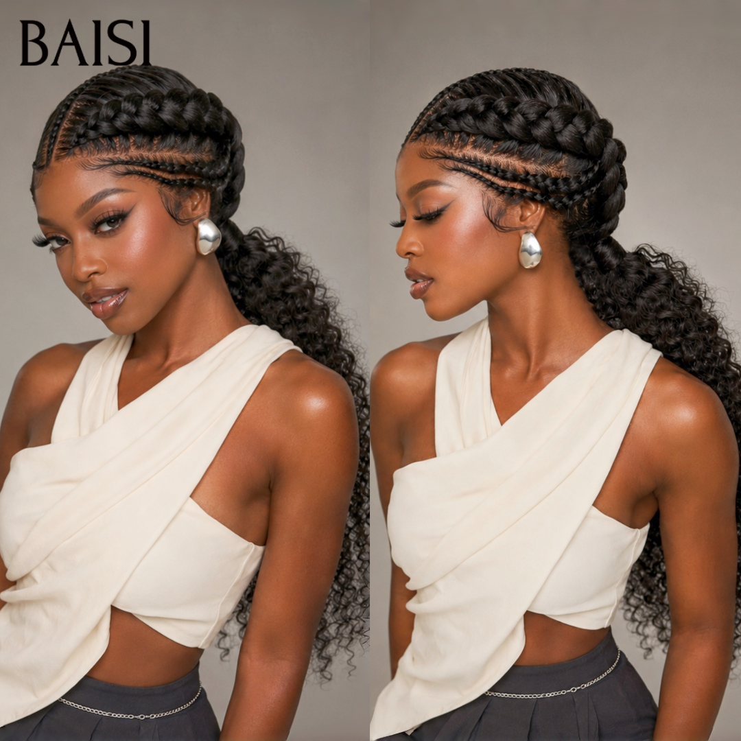 BAISI Full Lace Perruque Curly Déjà Coiffée Couleur Noir 196€ Prête A Porter Très bonne qualité en 100% Cheveux humains