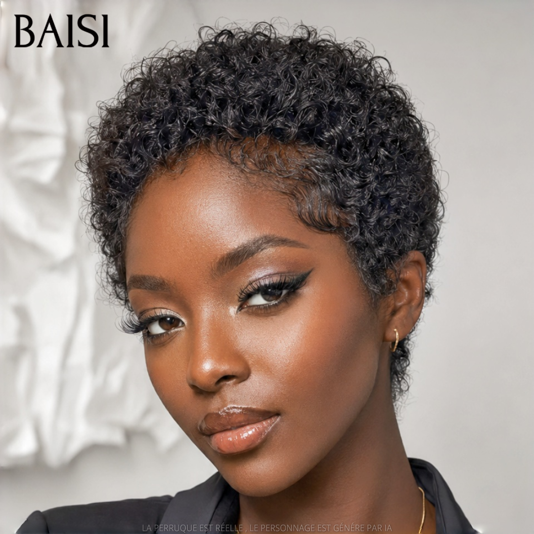 BAISI 2 Pixie Courtes 80€ pixie afro ou 4 Perruques pour revendre 310€ en 100% vrais cheveux humains