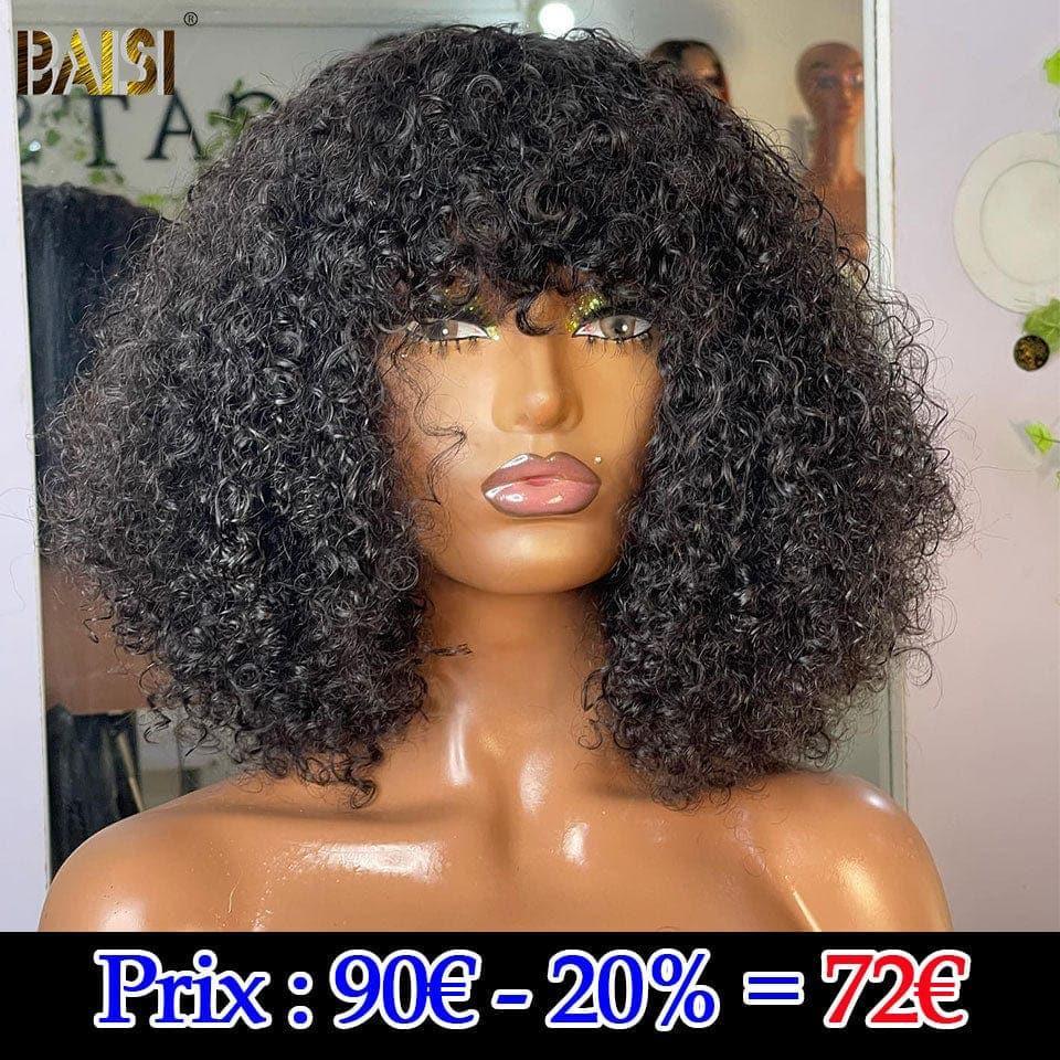 Peruca BAISI Bob Deep Wave de 10 polegadas com franja € 72 em preto em cabelo 100% humano CÓDIGO: FR20