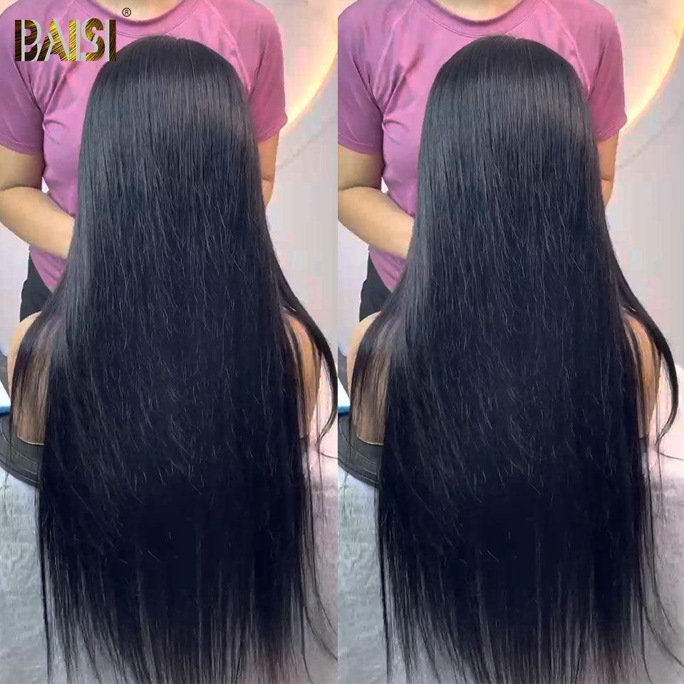 BAISI Achetez 2 perruques minimum au prix d'usine fournisseur 13x6 Lace Frontal Perruque Lisse Sans Colle Lace déjà couper Facile à Porter en 100% Raw Hair