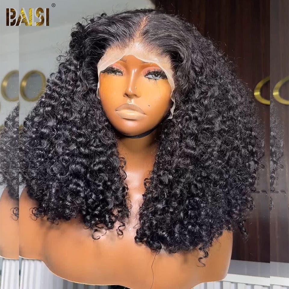 BAISI 13X4 lace frontal Sans Colle 95€ ou T-part lace perruque Curly 10 Pouce 91€ en 100% cheveux humains Code: BS65