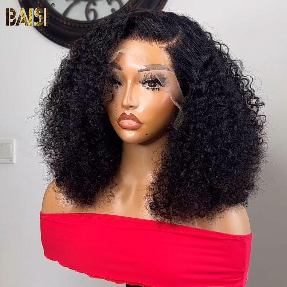 BAISI Christmas PROMO 109€ Half Price 300% Density T PART LACE CURLY WIG IN 100% HUMAN HAIR IN BLACK COLOR
