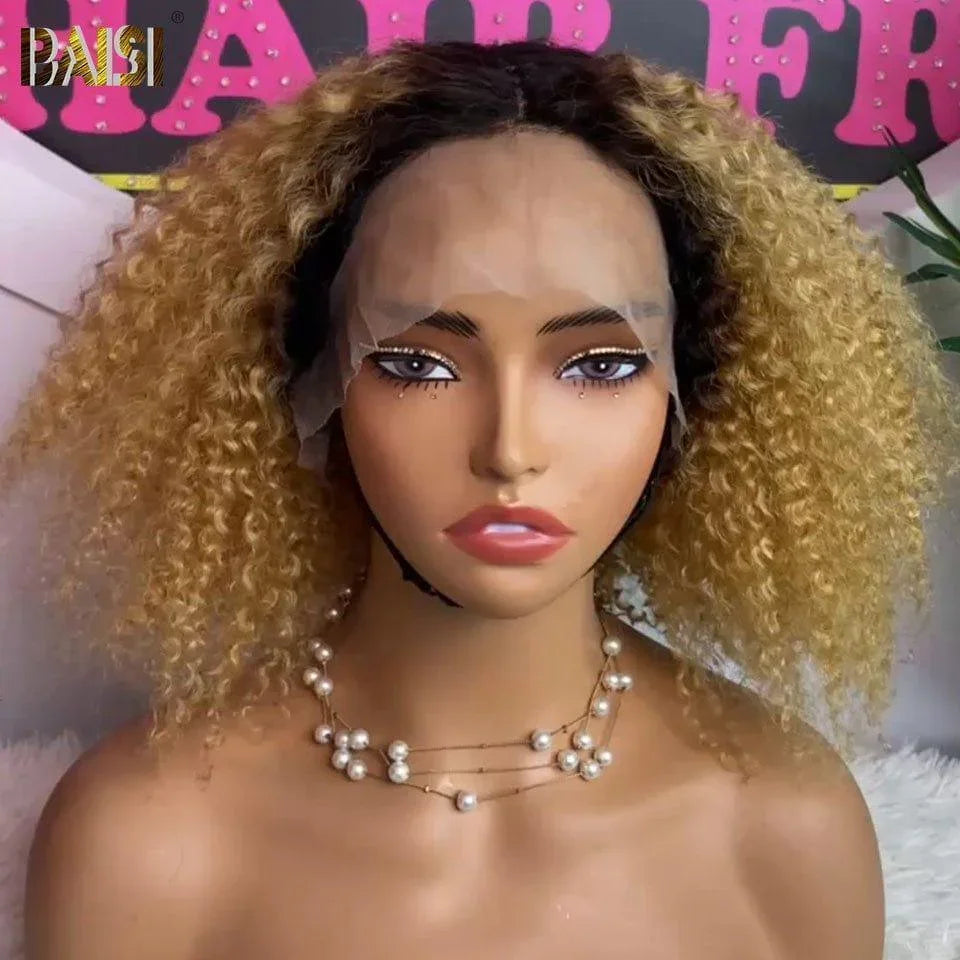 BAISI Achetez 2 perruques minimum au prix d'usine fournisseur pixie perruque sans lace Marron ou T PART LACE PERRUQUE BOUCLÉE CURLY EN 100% CHEVEUX HUMAINS EN 3 COULEURS (Pas Besoin de Code)