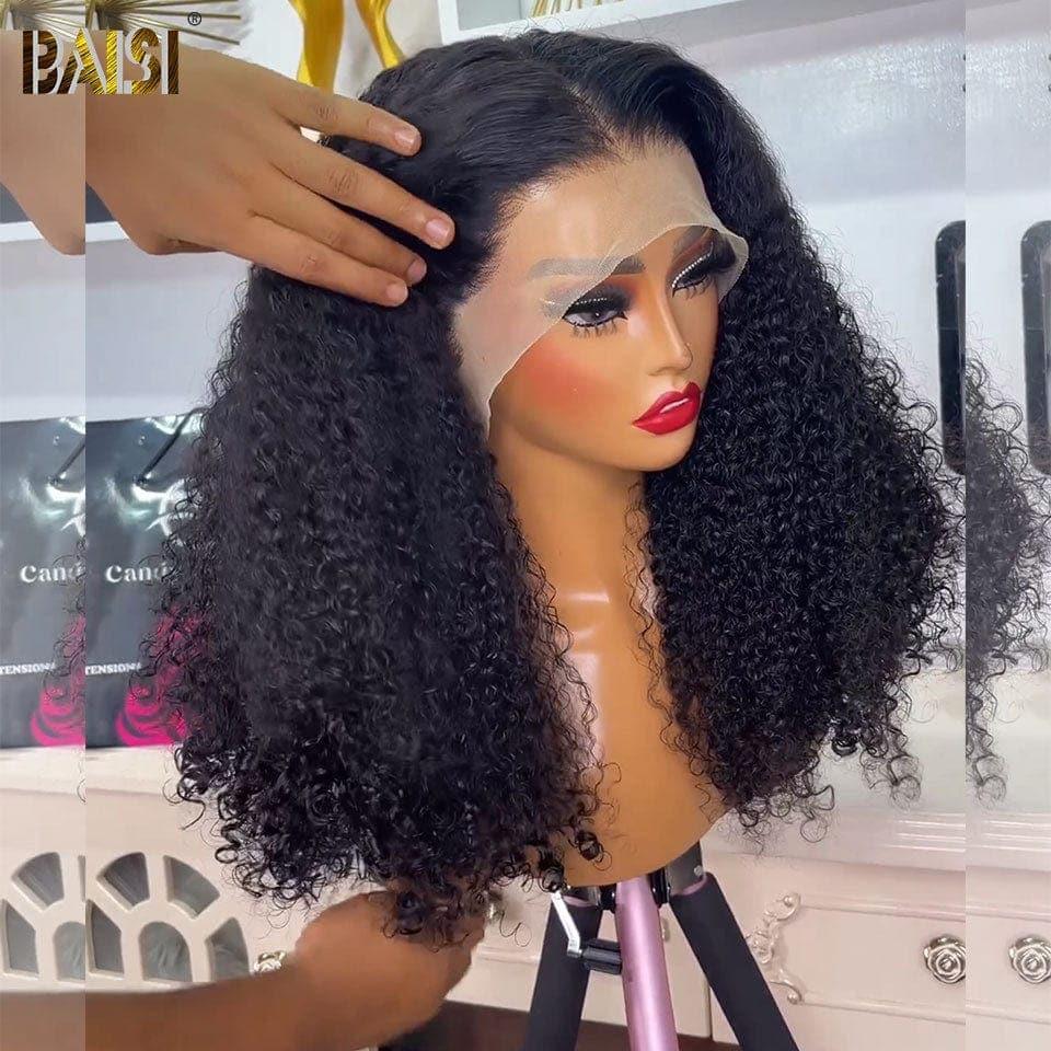 BAISI 13x4 lace frontal curly wave 18 pouces 95€ ou T PART LACE PERRUQUE BOUCLÉE CURLY EN 100% CHEVEUX HUMAINS EN COULEUR MARRON BLONDE NOIR