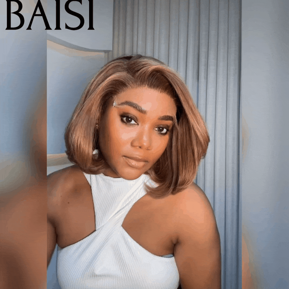 BAISI Big Promo 4x4 Spitze gerade BOB Perücke 109 € in Farbe 33# in 100 % Echthaar D FR38