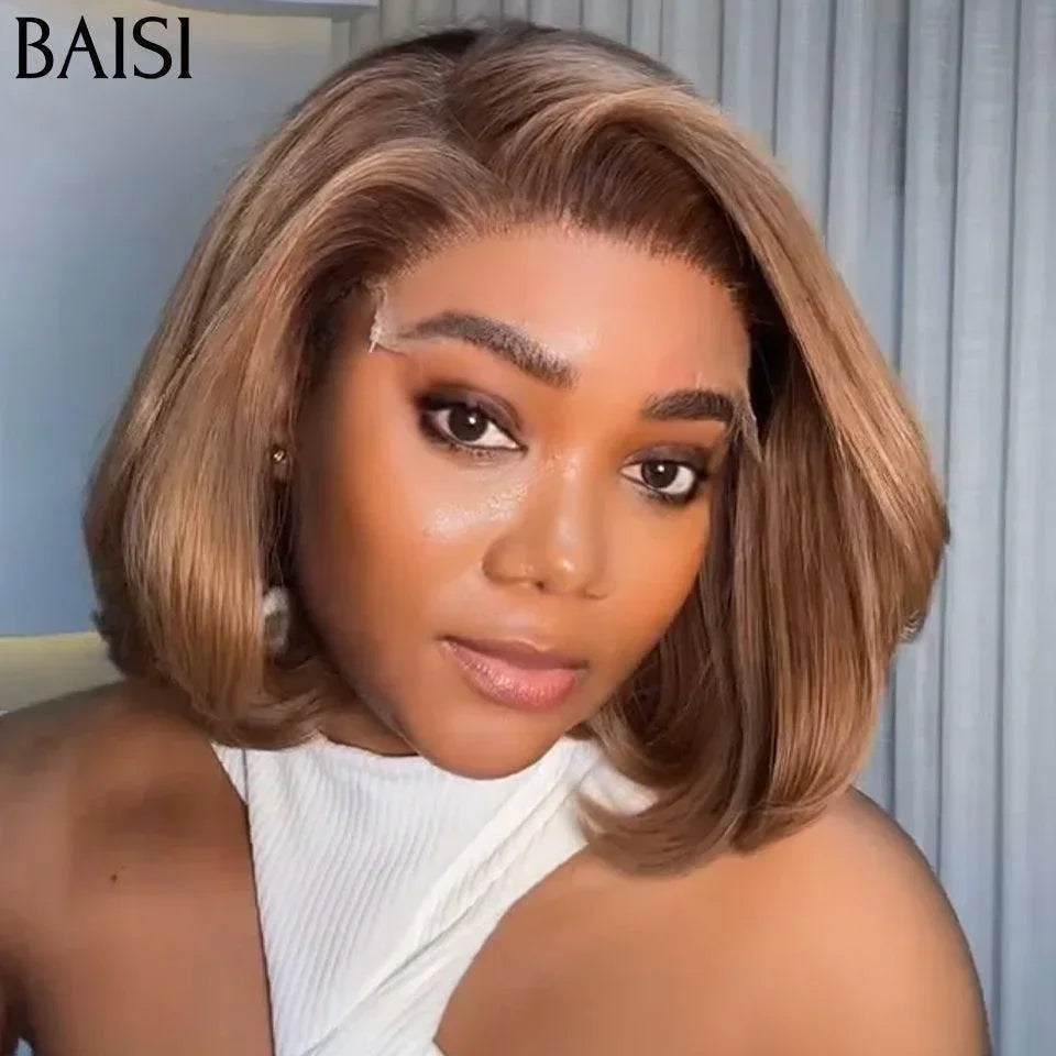 BAISI Big Promo 4x4 Spitze gerade BOB Perücke 109 € in Farbe 33# in 100 % Echthaar D FR38