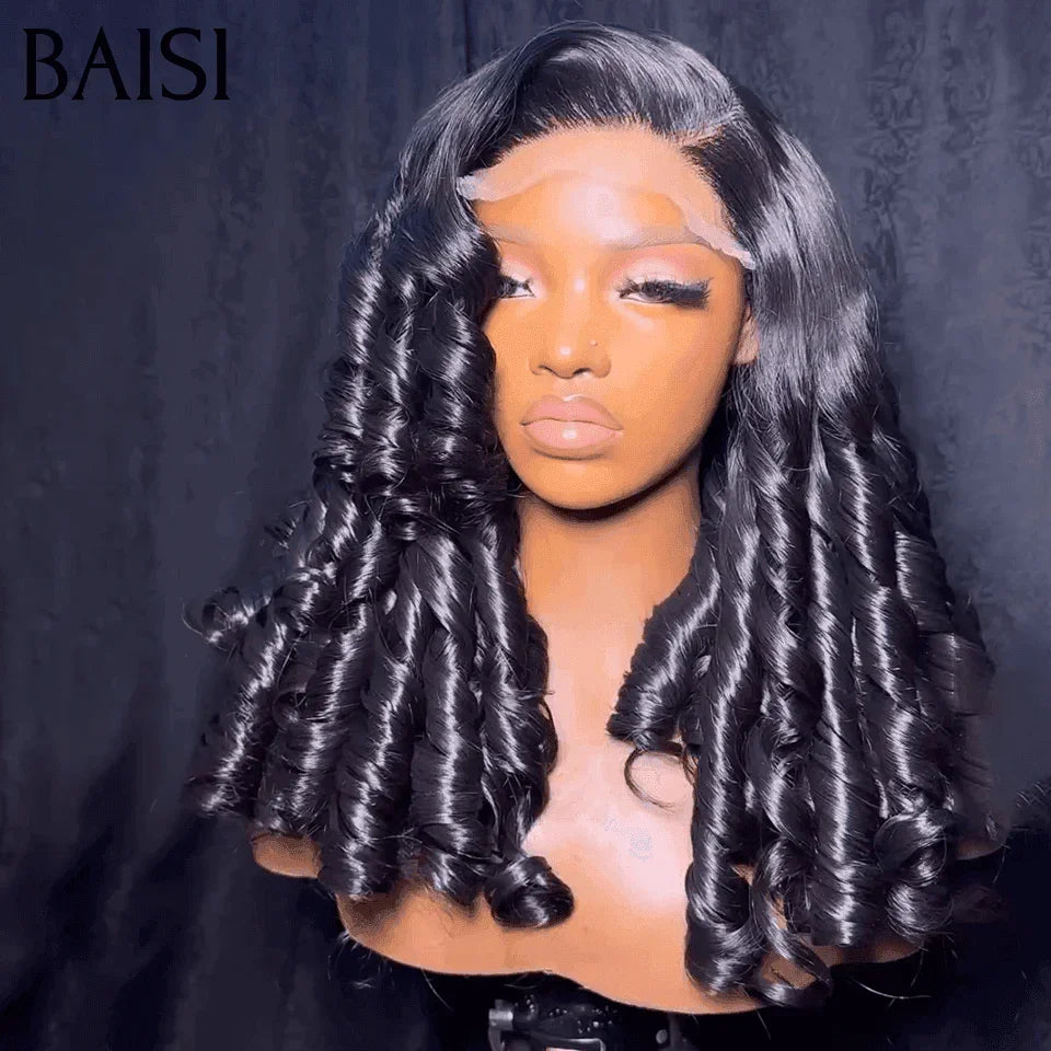 BAISI 300% density 15A Made by hair double drawn virgin strands 13X4 Luxury Loose Wave Wigs 20 Inches €198 in BLACK Color in 100% Human Hair FR20