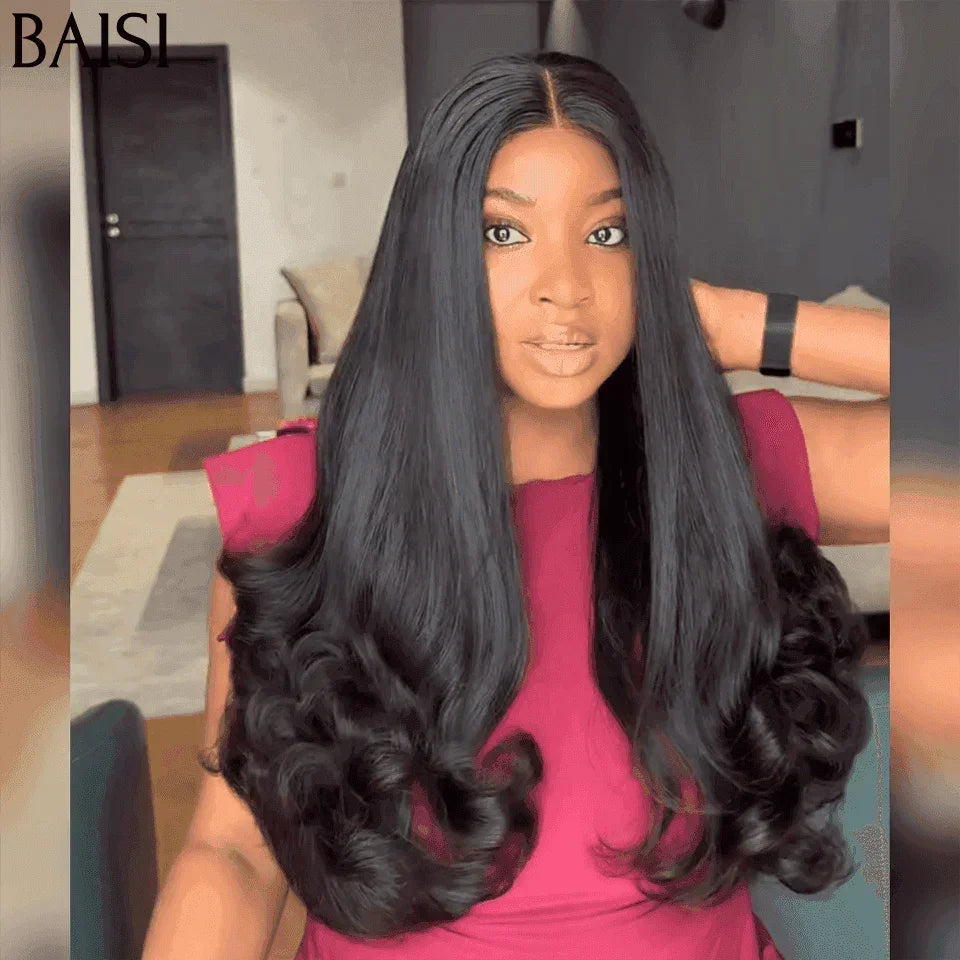 BAISI Achetez 2 perruques minimum au prix d'usine fournisseur 13X4 frontal perruque trop longue Body wave en 100% cheveux humains