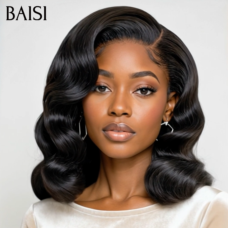 BAISI Confezione all'ingrosso 2 parrucche bob 120 euro 2x4 lace lisce con frangia 8Pollici colore Marrone e NERO 100% Capelli Umani