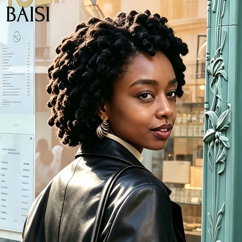 BAISI 13x4 lace Perruque Coiffée Grosse Boucle Double natte Rasta Prête A Porter Beaucoup de Volume 169€ Très Bonne Qualité en 100% Cheveux Humains