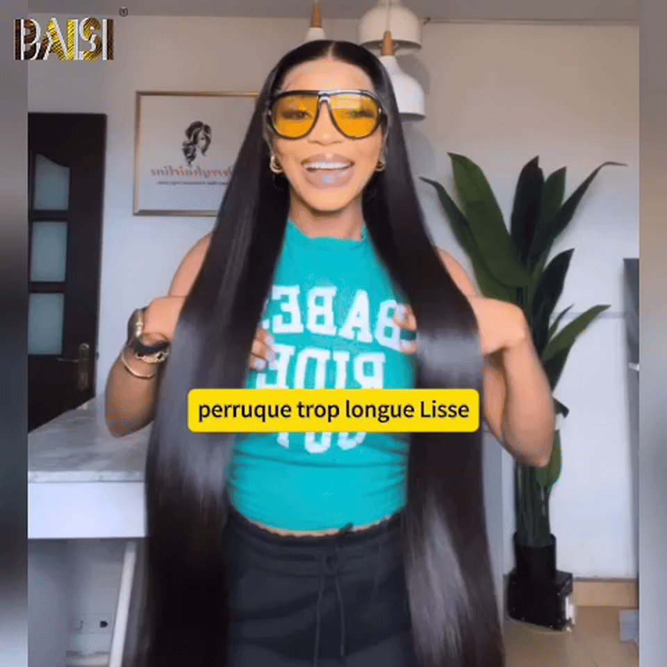 BAISI Achetez 2 perruques minimum au prix d'usine fournisseur 4X4 closure perruque trop longue Lisse en 100% cheveux humains