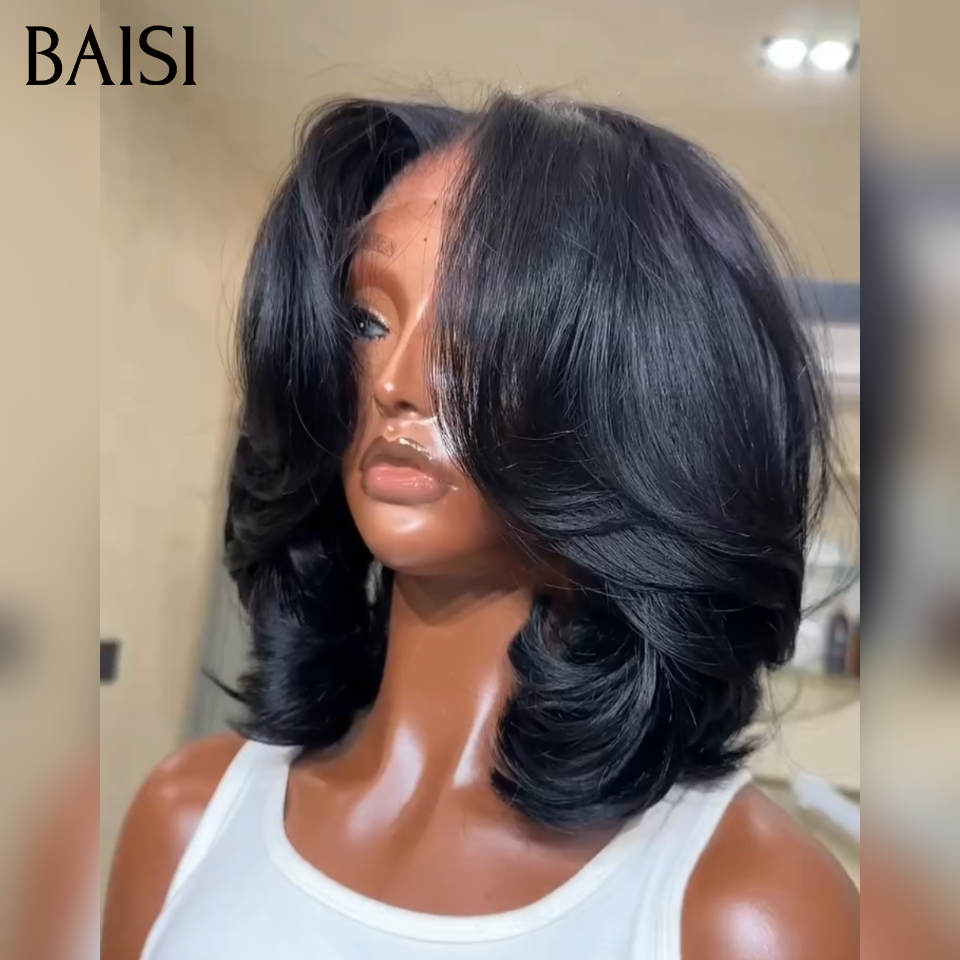BAISi 13x4 Lace Perruque Body Wave Ondulée 10Pouces 58€ Ou 6 Perruques 350€ prix abordable pour business bcp de couleurs noir marron mixte bordeaux jolie texture lisse wave egg curly afro faciles à revendre 100% vrais cheveux humains