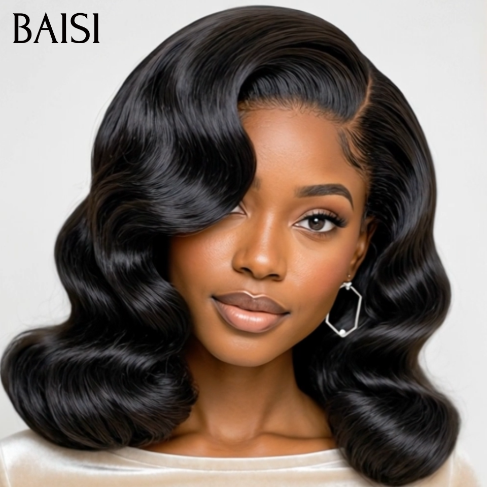 BAISI Confezione all'ingrosso 2 parrucche bob 120 euro 2x4 lace lisce con frangia 8Pollici colore Marrone e NERO 100% Capelli Umani