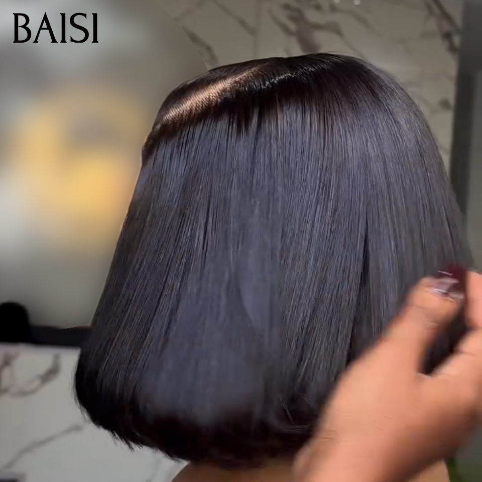 BAISI 4x4 Lace Perruque Bob Lisse 10Pouces 65€ Ou vente flash 7 Perruques 499€ en France Lisse et egg wave et body wave 100% human hair