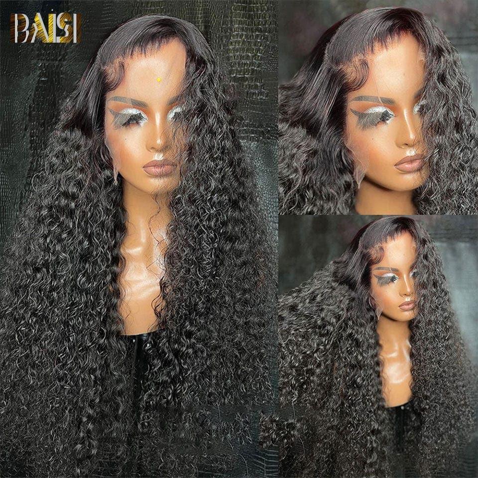 BAISI peluca 13x4 pelucas delanteras de encaje 100% cabello humano recto rizado 250% densidad