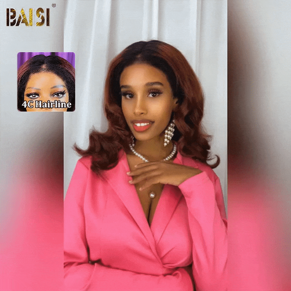 BAISI 13X4 Hochwertige Körperwellen-Perücke mit Babyhaar, natürlich, 100 % echtes Menschenhaar, 4C-Haaransatz, VIP100