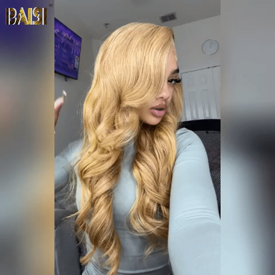 BAISI Achetez 2 perruques minimum au prix d'usine fournisseur 13x4 Lace Frontal Perruque Body Wave En Couleur #27 En 100% Cheveux Humains (Pas Besoins De Code)