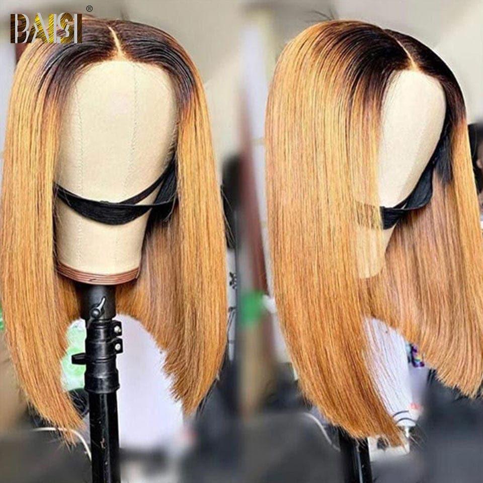 Peluca BOB recta frontal de encaje 13x4 de gran promoción BAISI 86 € en color #1B#27 en cabello humano 100% D