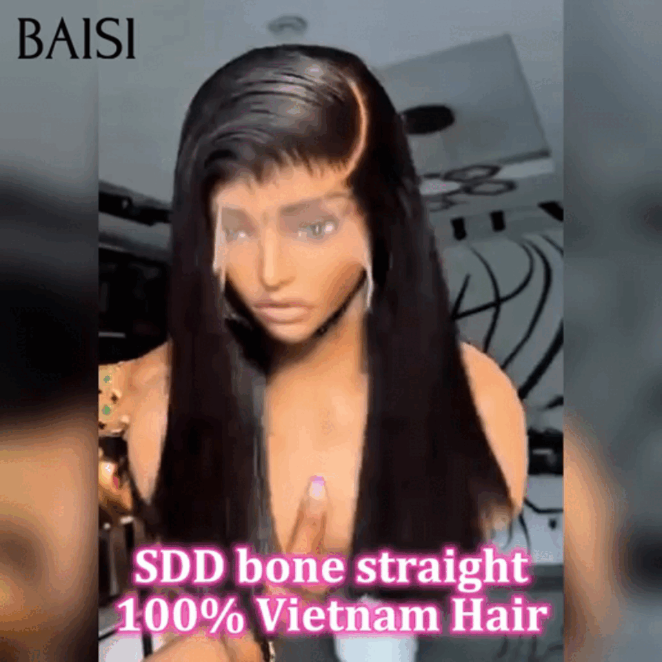 BAISI Qualité SDD Bone Straight Vietnam Hair 9x6 Lace 8 pouces 115€ Sans Colle 250% Densité 100% Vietnam Hair