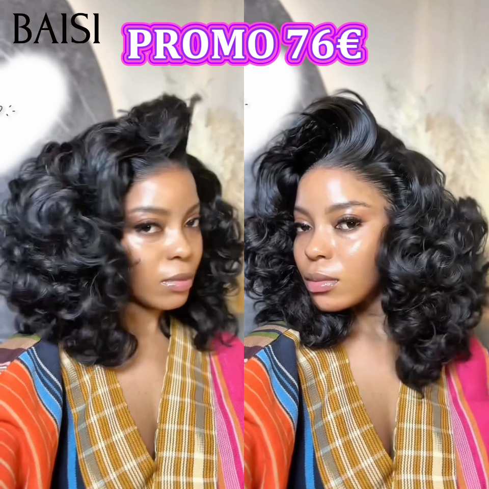 Grande Promo 5x5 lace Perruque egg wave 10 pouce 76€ en couleur NOIR ou 13X4 lace HD lace 300% densité 18 pouce 199€ en 100% Cheveux Humains