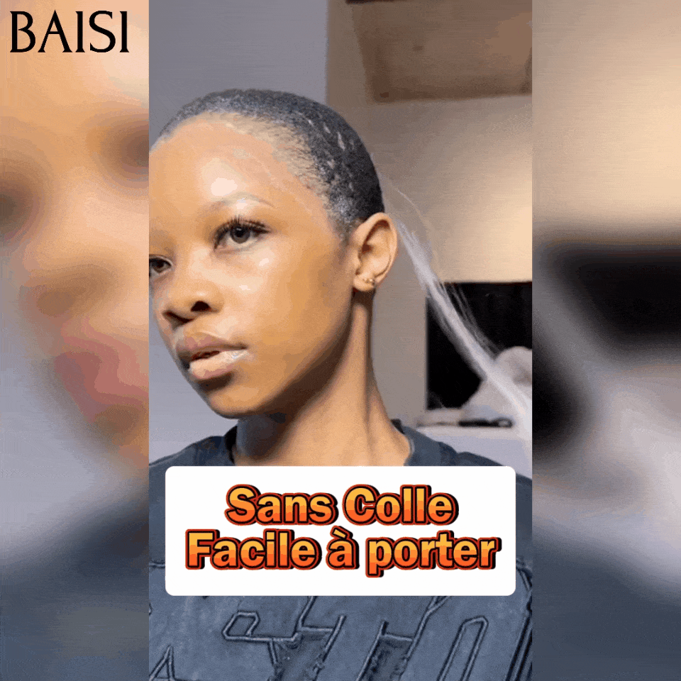 BAISI Collection Poivre et Sel 13x4 Perruque Lisse En couleur personnalisées Grise mixte 70# Sans Colle Lace déjà couper Facile à Porter en 100% Cheveux Humains