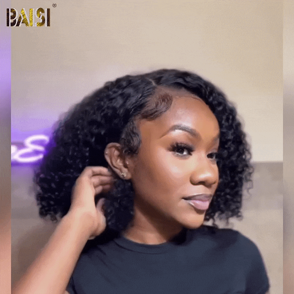 Parrucca BAISI 13X4 2 Parrucche 128€ Afro Curly in rivendita 90€ Nero o 33# in capelli umani veri al 100% MP50