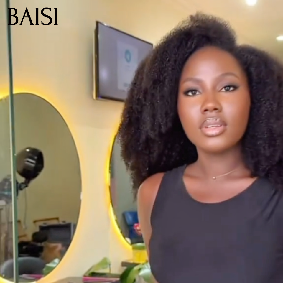 BAISI 4x4 Lace Perruque Afro Curly AK Spécial Beaucoup de Volume 400% Densité 18 Pouces 159€ Prix Imbattable Résultat Incroyablement Unique en 100% Cheveux Humains