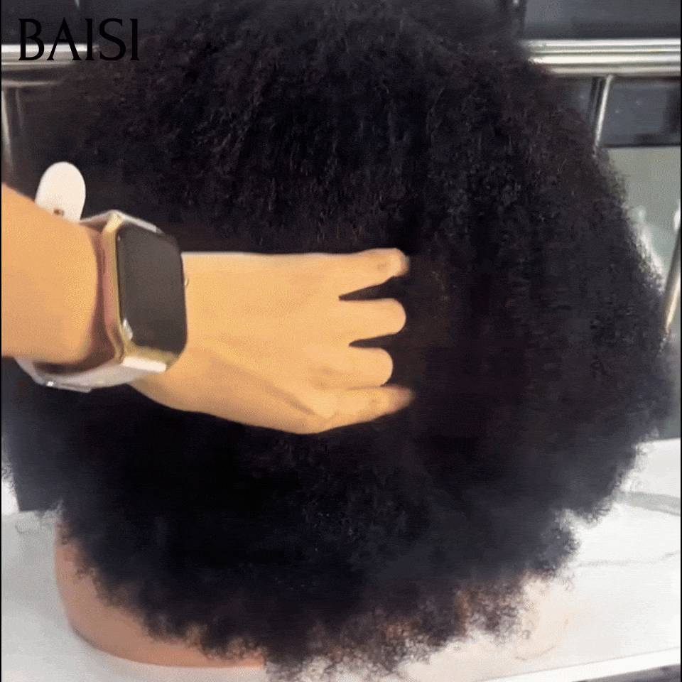 BAISI 4x4 Lace Perruque Afro Curly AK Spécial Beaucoup de Volume 400% Densité 18 Pouces 159€ Prix Imbattable Résultat Incroyablement Unique en 100% Cheveux Humains