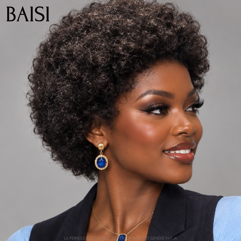 BAISI Pixie Afro Curly Lace 13x4 Frontal 65€ ou Lace Frontal HD + 4C 95€ En 100% Vrais Cheveux Humains