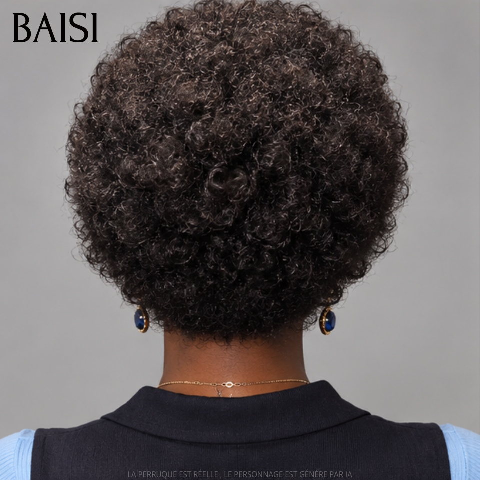 BAISI Pixie Afro Curly Lace 13x4 Frontal 65€ ou Lace Frontal HD + 4C 95€ En 100% Vrais Cheveux Humains